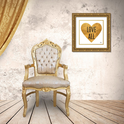 Love and Live on White Gold Ornate Wood Framed Art Print with Double Matting by Pinto, Patricia