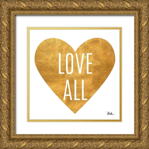 Love and Live on White I Gold Ornate Wood Framed Art Print with Double Matting by Pinto, Patricia
