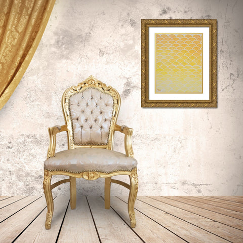 Sun Pattern Gold Ornate Wood Framed Art Print with Double Matting by Hakimipour, Tiffany