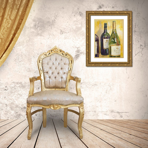 Time for Wine I Gold Ornate Wood Framed Art Print with Double Matting by Loreth, Lanie