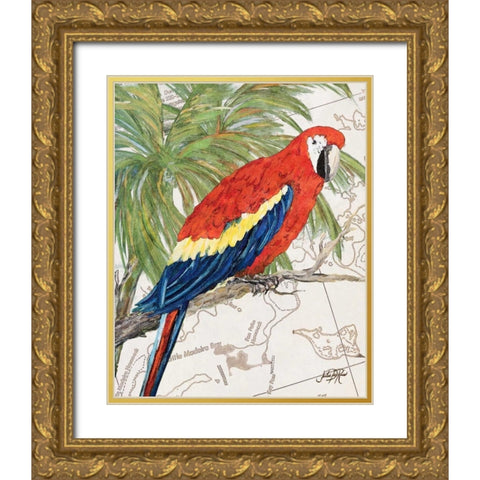 Another Bird in Paradise I Gold Ornate Wood Framed Art Print with Double Matting by DeRice, Julie