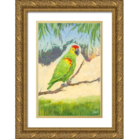 Tropic Bird in Paradise II Gold Ornate Wood Framed Art Print with Double Matting by DeRice, Julie
