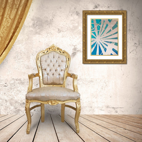 Silver Palms II Gold Ornate Wood Framed Art Print with Double Matting by Pinto, Patricia