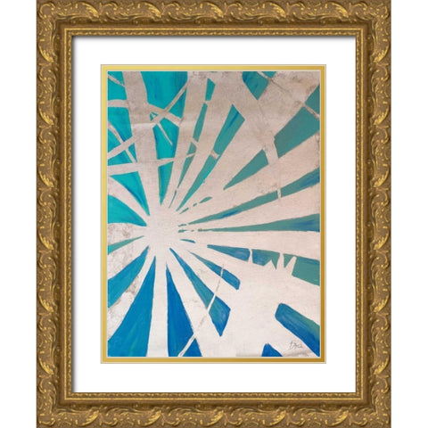 Silver Palms II Gold Ornate Wood Framed Art Print with Double Matting by Pinto, Patricia