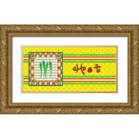 Chili Fiesta Panel I Gold Ornate Wood Framed Art Print with Double Matting by Metz, Andi