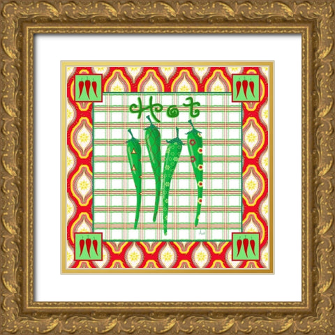 Chili Fiesta I Gold Ornate Wood Framed Art Print with Double Matting by Metz, Andi