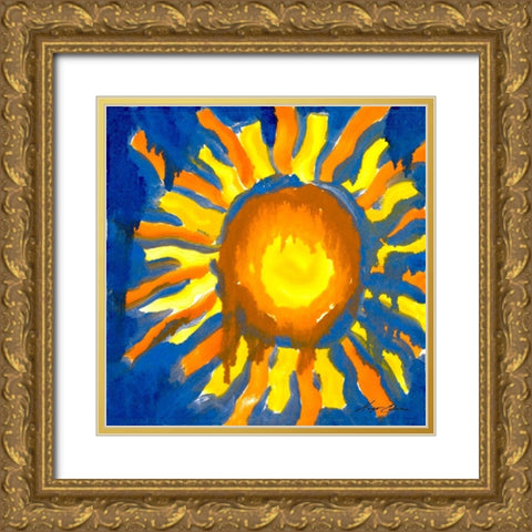 Sun Series I Gold Ornate Wood Framed Art Print with Double Matting by Edwins, Hugo