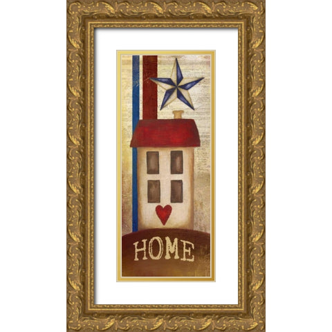 Welcome Home America II Gold Ornate Wood Framed Art Print with Double Matting by Medley, Elizabeth