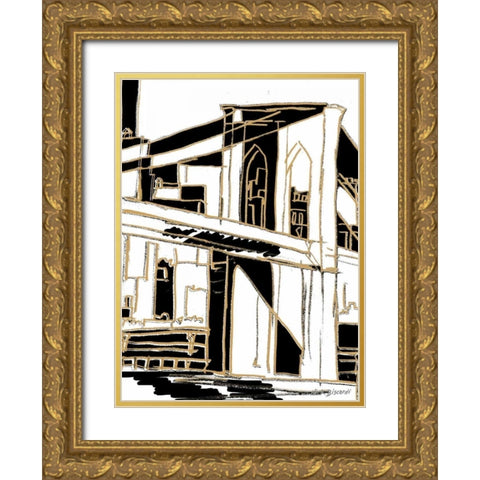 Tenement Brooklyn Gold Ornate Wood Framed Art Print with Double Matting by Biscardi, Nicholas