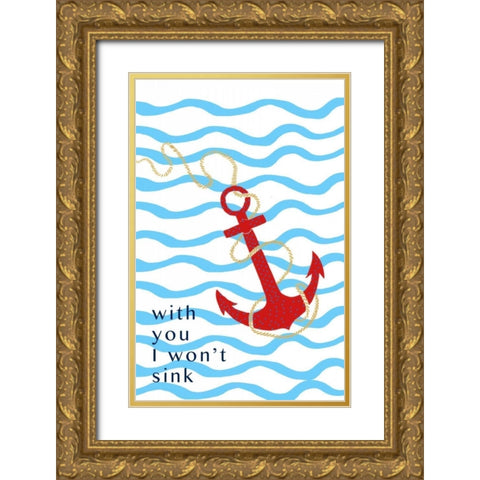 Sweet Anchor I Gold Ornate Wood Framed Art Print with Double Matting by Biscardi, Nicholas