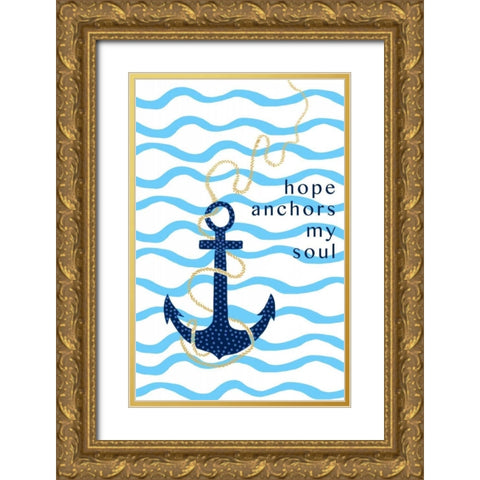Sweet Anchor II Gold Ornate Wood Framed Art Print with Double Matting by Biscardi, Nicholas