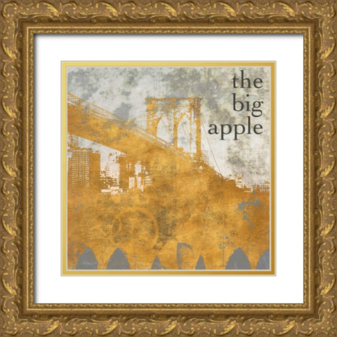 NY Gold Bridge at Dusk I Gold Ornate Wood Framed Art Print with Double Matting by Meneely, Dan