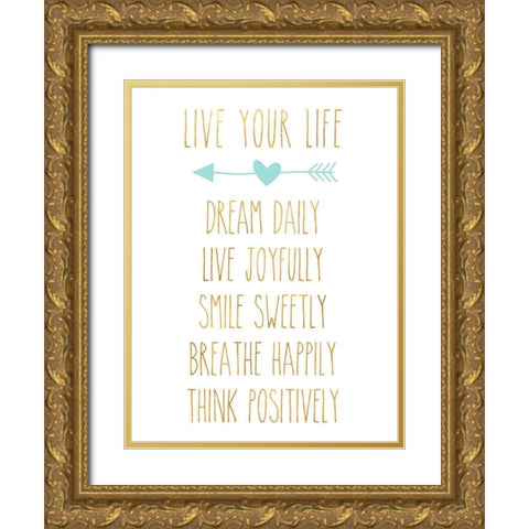 Break the Rules I Gold Ornate Wood Framed Art Print with Double Matting by SD Graphics Studio