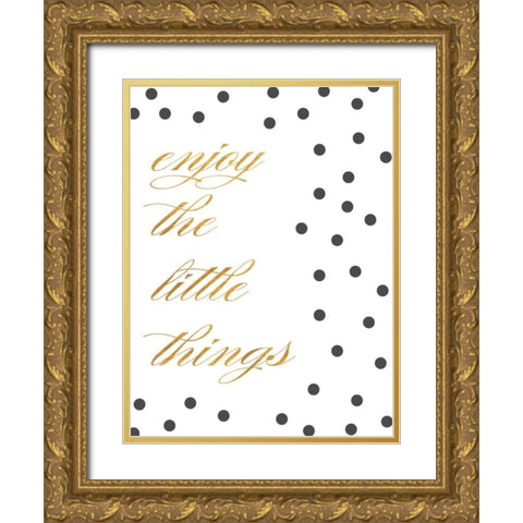 Enjoy I Gold Ornate Wood Framed Art Print with Double Matting by SD Graphics Studio