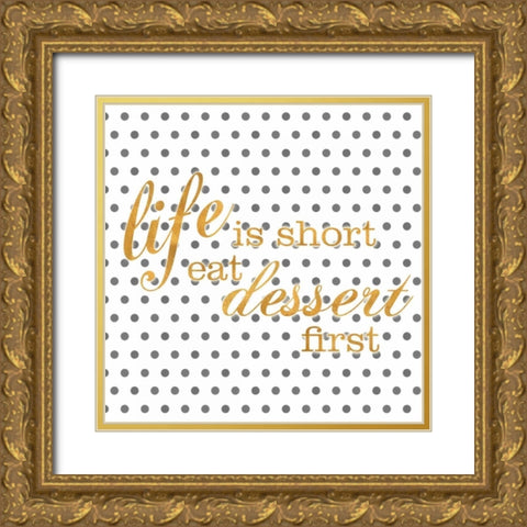 Life Square I Gold Ornate Wood Framed Art Print with Double Matting by SD Graphics Studio