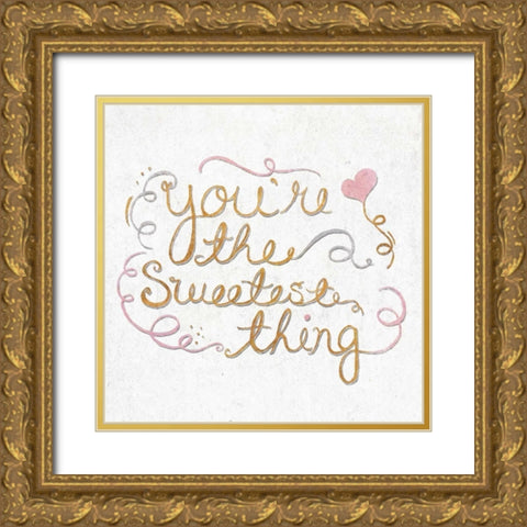 Youre the Sweetest Thing Square Gold Ornate Wood Framed Art Print with Double Matting by SD Graphics Studio
