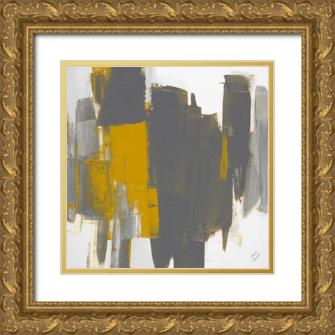 Prevailing Gray Square I Gold Ornate Wood Framed Art Print with Double Matting by Loreth, Lanie