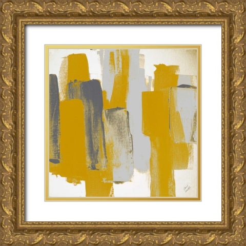 Prevailing Gray Square II Gold Ornate Wood Framed Art Print with Double Matting by Loreth, Lanie