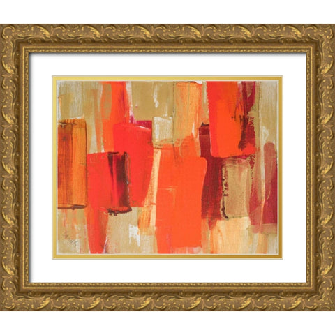 Red Sonata II Gold Ornate Wood Framed Art Print with Double Matting by Loreth, Lanie