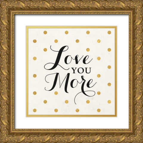 Love Words Black I Gold Ornate Wood Framed Art Print with Double Matting by SD Graphics Studio