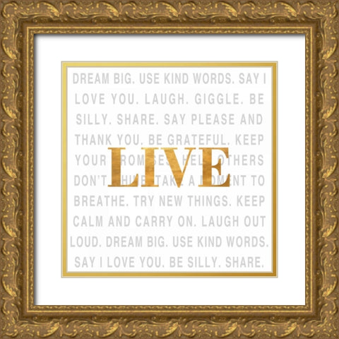 Gold Love Type I (Live) Gold Ornate Wood Framed Art Print with Double Matting by SD Graphics Studio