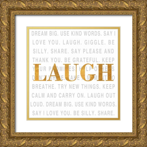 Gold Love Type II (Laugh) Gold Ornate Wood Framed Art Print with Double Matting by SD Graphics Studio