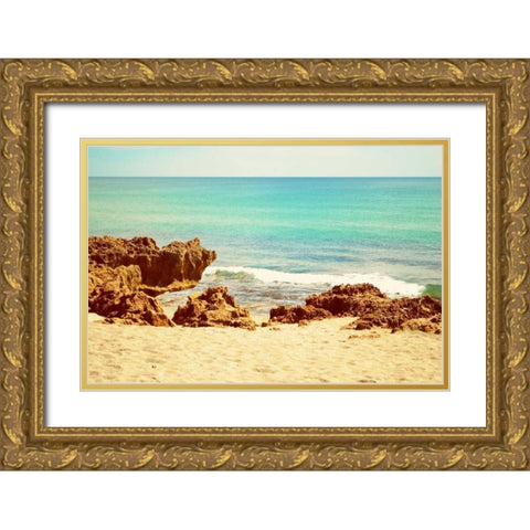 July Gold Ornate Wood Framed Art Print with Double Matting by Peck, Gail