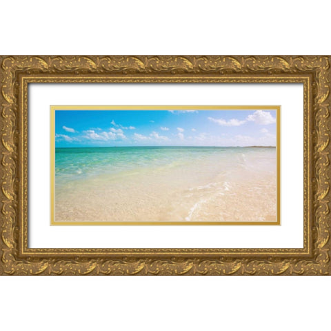 Sandy Paradise Gold Ornate Wood Framed Art Print with Double Matting by Bryant, Susan