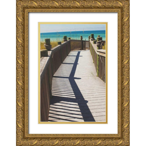 Coast Dock I Gold Ornate Wood Framed Art Print with Double Matting by Bryant, Susan