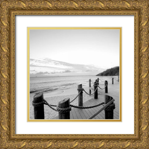 Dockside Paradise I Gold Ornate Wood Framed Art Print with Double Matting by Bryant, Susan