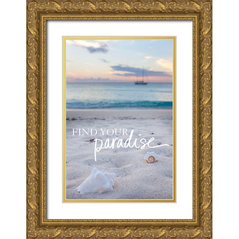 Find Your Paradise Gold Ornate Wood Framed Art Print with Double Matting by Bryant, Susan