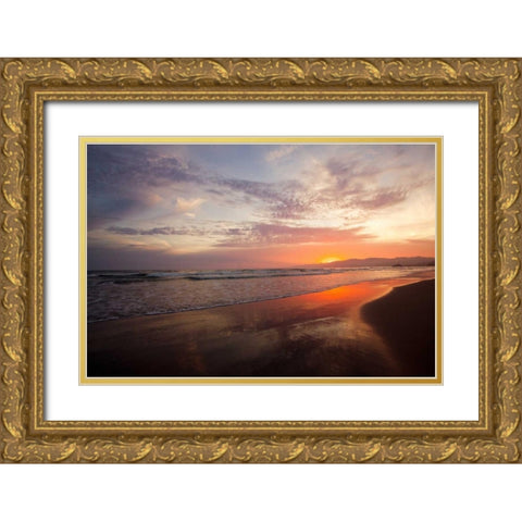 Golden Sunset Gold Ornate Wood Framed Art Print with Double Matting by Bryant, Susan
