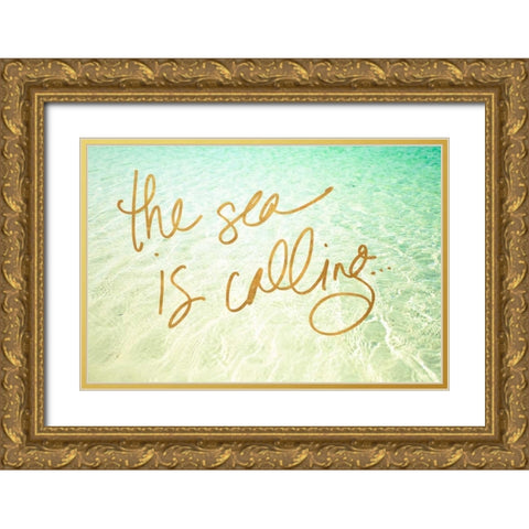 The Sea is Calling Gold Ornate Wood Framed Art Print with Double Matting by Bryant, Susan