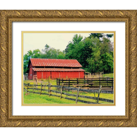 American Suite Gold Ornate Wood Framed Art Print with Double Matting by Peck, Gail