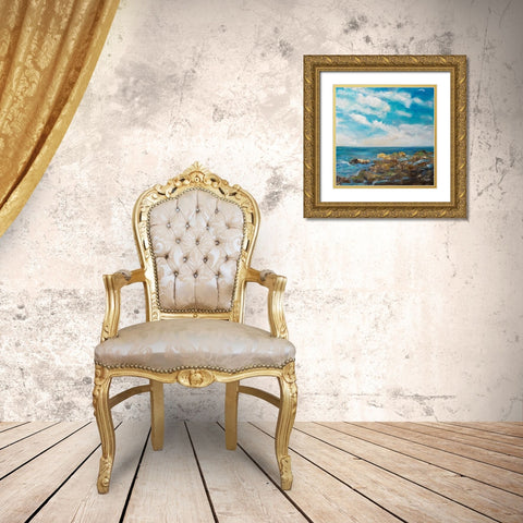 Into the Horizon Square I Gold Ornate Wood Framed Art Print with Double Matting by DeRice, Julie