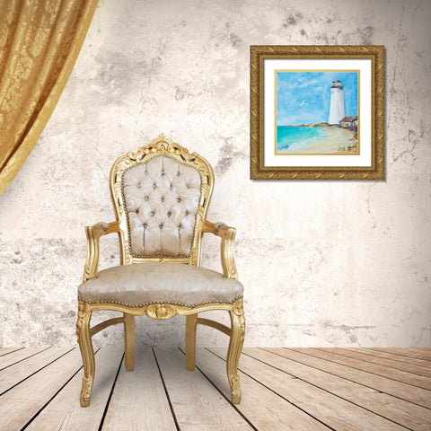 The Lighthouses III Gold Ornate Wood Framed Art Print with Double Matting by DeRice, Julie