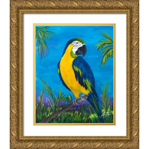 Island Birds II Gold Ornate Wood Framed Art Print with Double Matting by DeRice, Julie