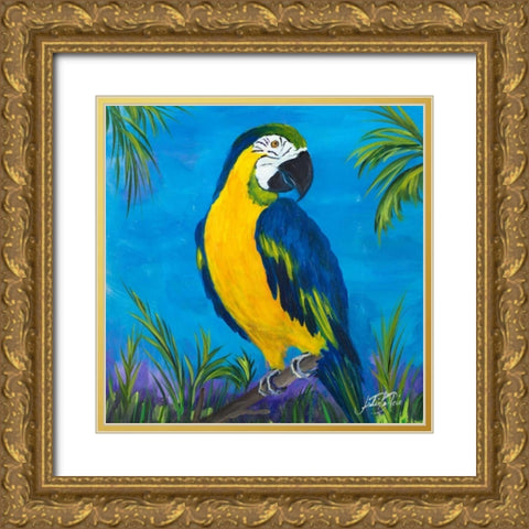 Island Birds Square II Gold Ornate Wood Framed Art Print with Double Matting by DeRice, Julie