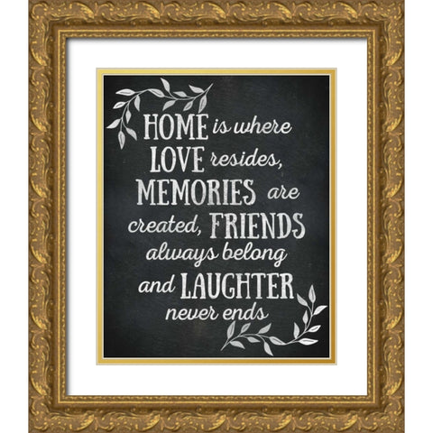 Home Forever I Gold Ornate Wood Framed Art Print with Double Matting by Studio, Sd Graphics