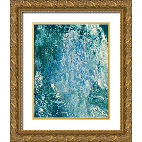 The Sea Gold Ornate Wood Framed Art Print with Double Matting by Mercado, M.