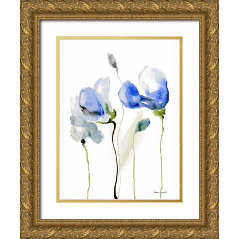 All Poppies II Gold Ornate Wood Framed Art Print with Double Matting by Loreth, Lanie