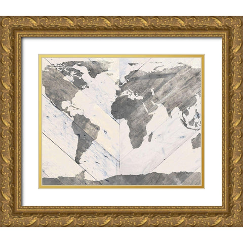 Global On Wood Gold Ornate Wood Framed Art Print with Double Matting by SD Graphics Studio