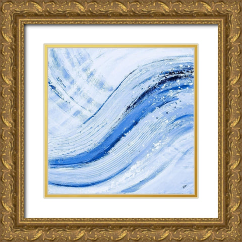 Azul Mar II Gold Ornate Wood Framed Art Print with Double Matting by Pinto, Patricia