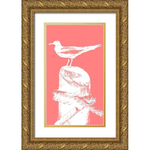 Perching Seabird I Gold Ornate Wood Framed Art Print with Double Matting by Bryant, Susan