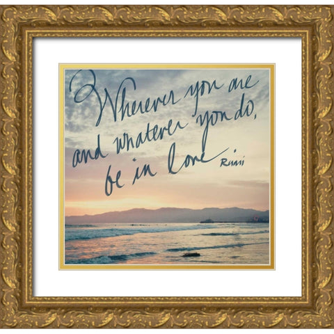 Be in Love Gold Ornate Wood Framed Art Print with Double Matting by Bryant, Susan