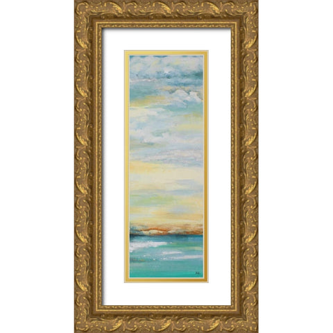 Misty Morning Panel II Gold Ornate Wood Framed Art Print with Double Matting by Pinto, Patricia