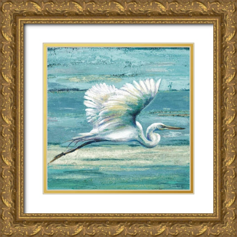 Great Egret I Gold Ornate Wood Framed Art Print with Double Matting by Pinto, Patricia