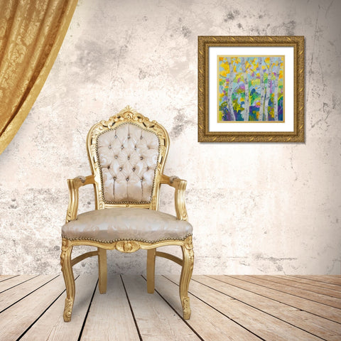 Dancing Birch Tree I Gold Ornate Wood Framed Art Print with Double Matting by Coolick, Ann Marie