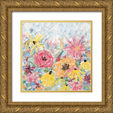 Internodes Square Gold Ornate Wood Framed Art Print with Double Matting by Coolick, Ann Marie