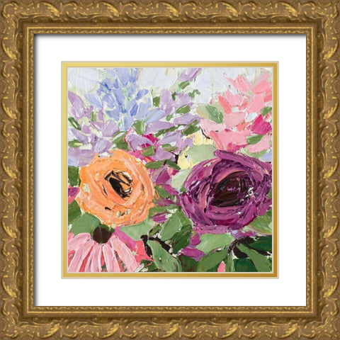 Floral Burst Gold Ornate Wood Framed Art Print with Double Matting by Coolick, Ann Marie